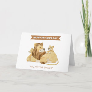 Cute Lion Cub Brown White Father's Day Card