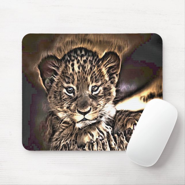 Cute lion cub mouse pad (With Mouse)