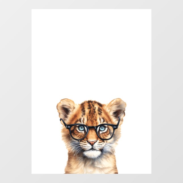 Cute Lion Cub Wearing Glasses (Sheet)