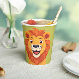 Cute lion Face safari Wild jungle Birthday Party  Paper Cups