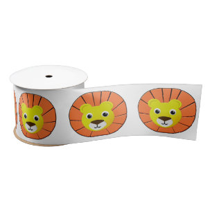 Cute Lion Face  Satin Ribbon