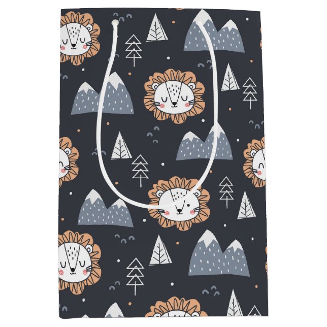 Cute Lion Forest Medium Gift Bag (Front)