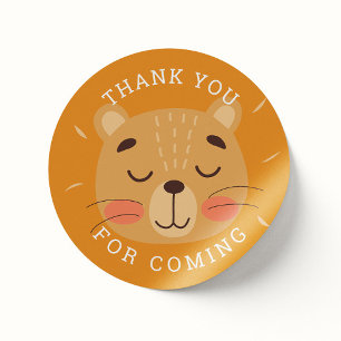 Cute lion. Funny animal safari zoo thank you Classic Round Sticker