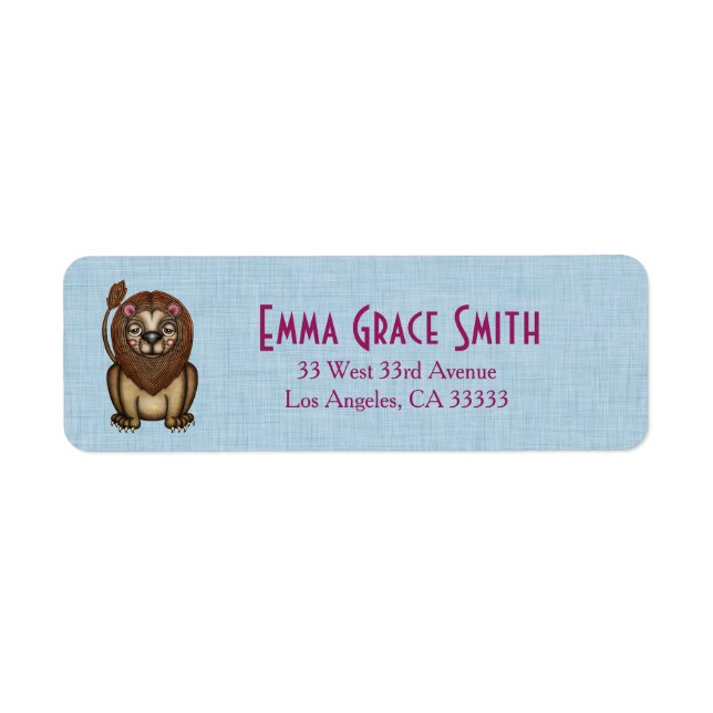 Cute Lion Graphic Return Address Labels (Front)