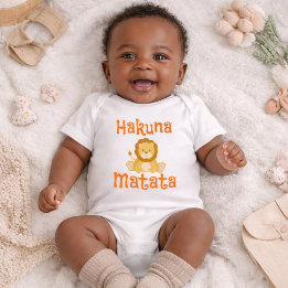 Cute Lion Hakuna Matata Baby Bodysuit