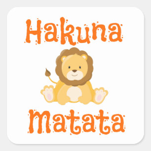 Cute Lion Hakuna Matata Square Sticker