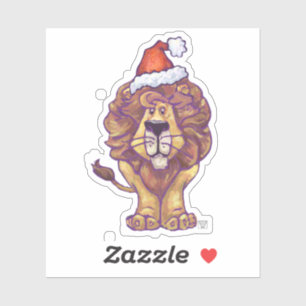 Cute Lion in a Santa Hat
