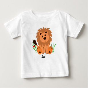 Cute lion in the grass with ladybug baby T-Shirt