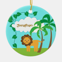 Cute Lion Jungle Palm Trees