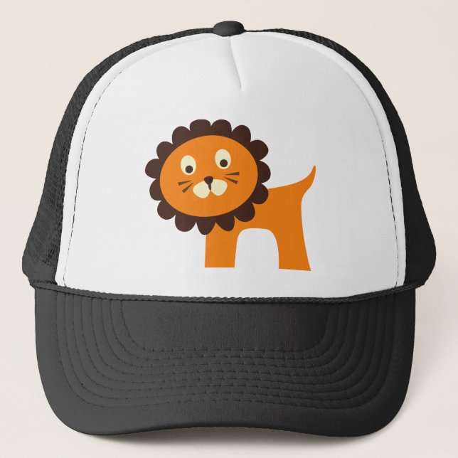 Cute Lion Jungle Safari Zoo Animals Tshirts Trucker Hat (Front)