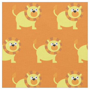Cute Lion Kid Baby Nursery Orange Big Cat Fabric