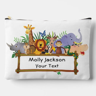 Cute Lion Kids' Personalised  Accessory Pouch