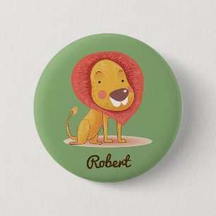 CUTE LION KING ADD YOUR NAME 6 CM ROUND BADGE