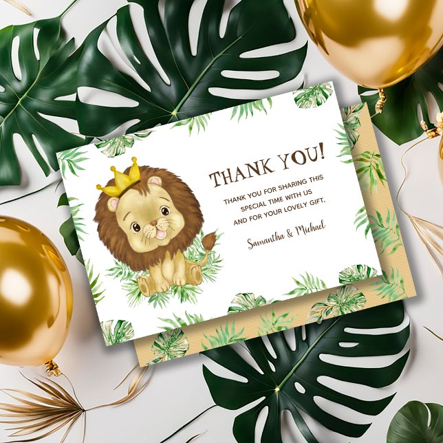 Cute Lion King Baby Shower Thank you Card (Creator Uploaded)