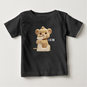Cute Lion Letter L Kids T-Shirt   Animal Alphabet 