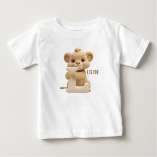Cute Lion Letter L Kids T-Shirt Animal Alphabet