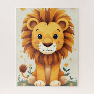 Cute Lion Nursery Wall Art Jungle Jigsaw Puzzle