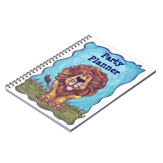 Cute Lion Party Plannner Spiral Notebook (Left Side)