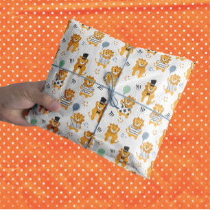 Cute Lion Pattern   White  Tissue Paper