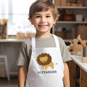 Cute Lion Personalised Kids Apron