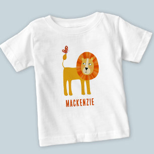 Cute Lion Personalised Name Baby T-Shirt