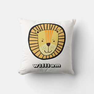 Cute Lion Personalised Name Cushion