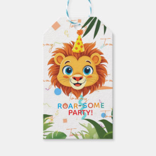 Cute Lion Roar-some Party Jungle Safari Birthday  Gift Tags