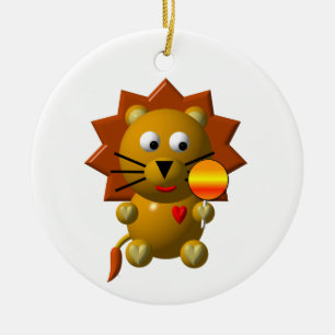 Cute lion with lollipop! ceramic tree decoration