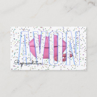 Cute lips phone confetti personalized Avon Business Card