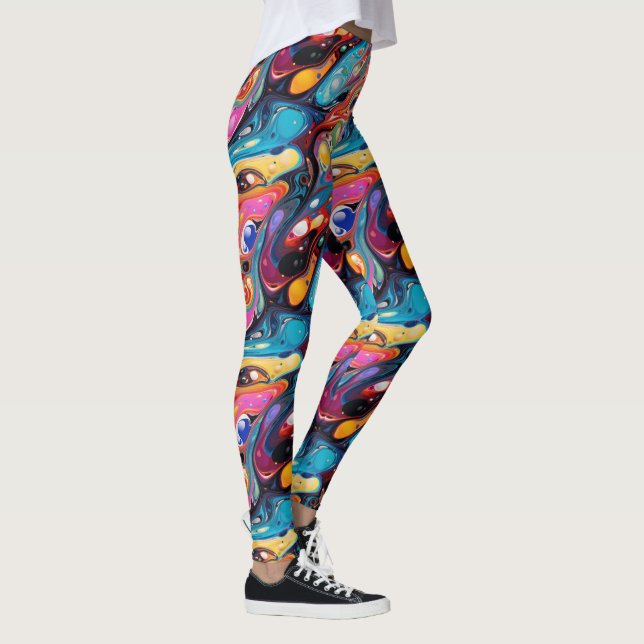Cute liquid pour tiled pattern  leggings (Right)