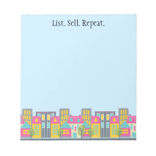 Cute "List Sell Repeat" Real Estate Agent Notepad