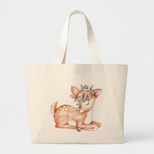 cute litte deer natural tote bag