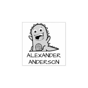 Cute Litte Dragon Personalise Rubber Stamp