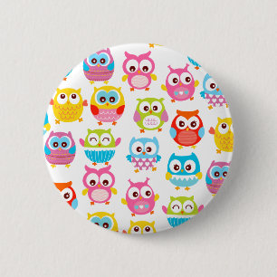 Cute Litte Owls 6 Cm Round Badge