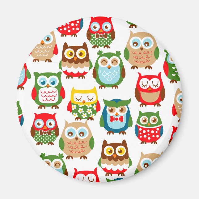 Cute Litte Owls Magnet (Front)