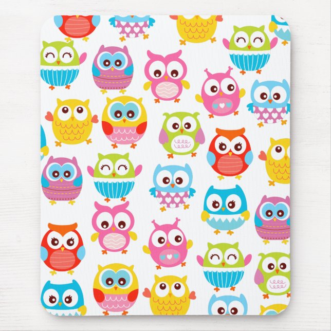 Cute Litte Owls Mouse Pad (Front)