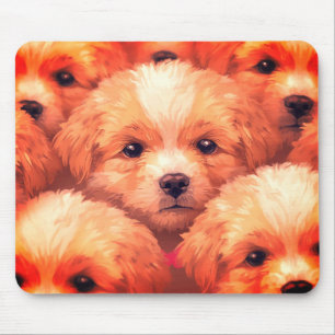 Cute Litter of Puppies on a Laptop Desktop Tablet Mouse Pad
