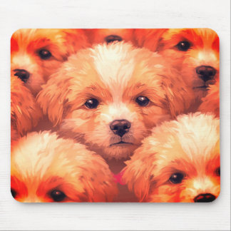 Cute Litter of Puppies on a Laptop Desktop Tablet Mouse Pad