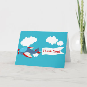 Cute Little Aeroplane Boy Thank You Card