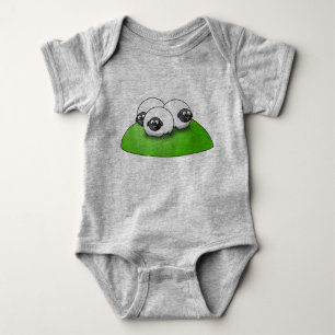 Cute Little Alien Baby Bodysuit - Green Space 