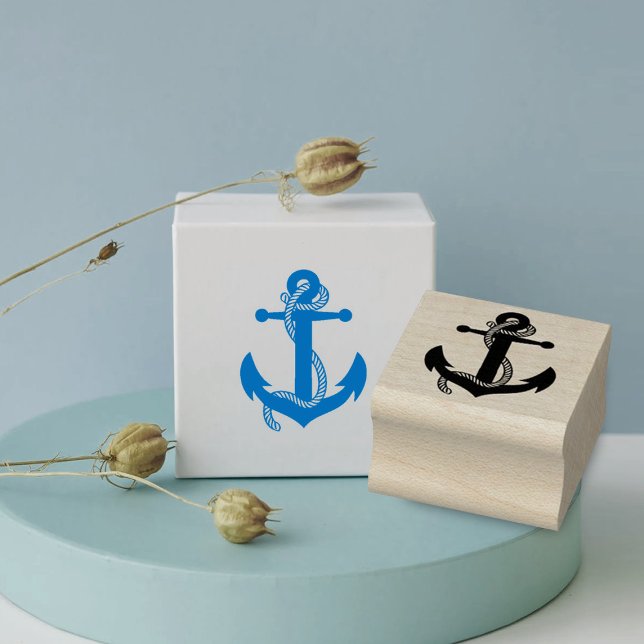 Cute Little Anchor Nautical Wedding Stationery Rubber Stamp (Creator Uploaded)