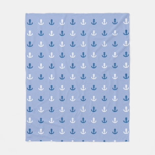 Cute Little Anchor Pattern Fleece Blanket