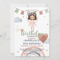Cute Little angel afro girls Balloon Birthday