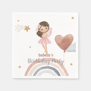 Cute Little angel afro girls Balloon Birthday Napkin