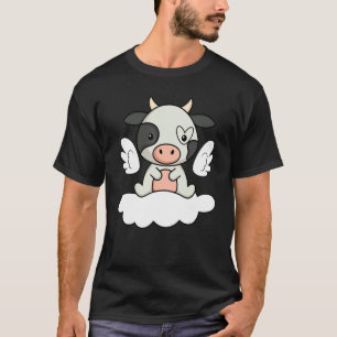 Cute little angel cow on cloud for valentine's day T-Shirt