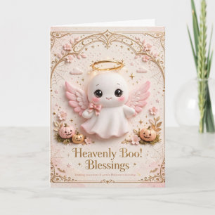 Cute Little Angel Halloween Blessings Greeting Car Card