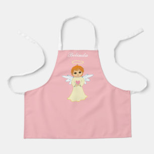 Cute little angel on light pink apron