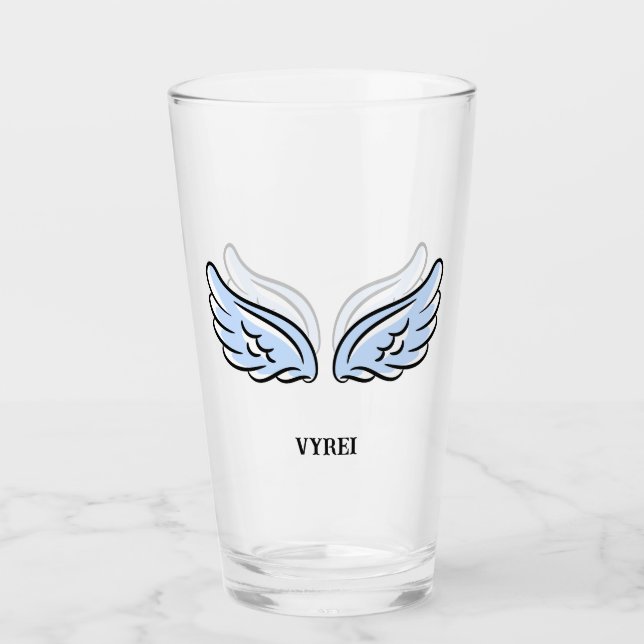 Cute Little Angel’s Wings Glass (Front)