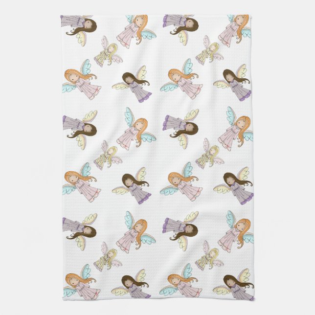 Cute Little Angels Kitchen Towel (Vertical)