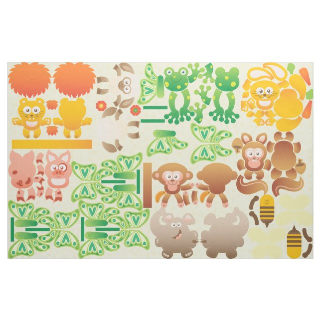 Cute Little Animals to be done by Yourself Fabric (Yard)